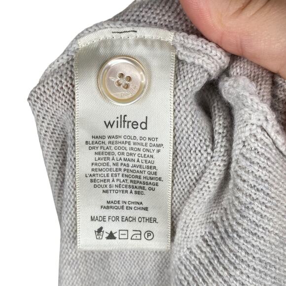 Wilfred Aritzia Utopia Heather Gray Longline Duster Midi Sweater Dress SZ L - Picture 12 of 12